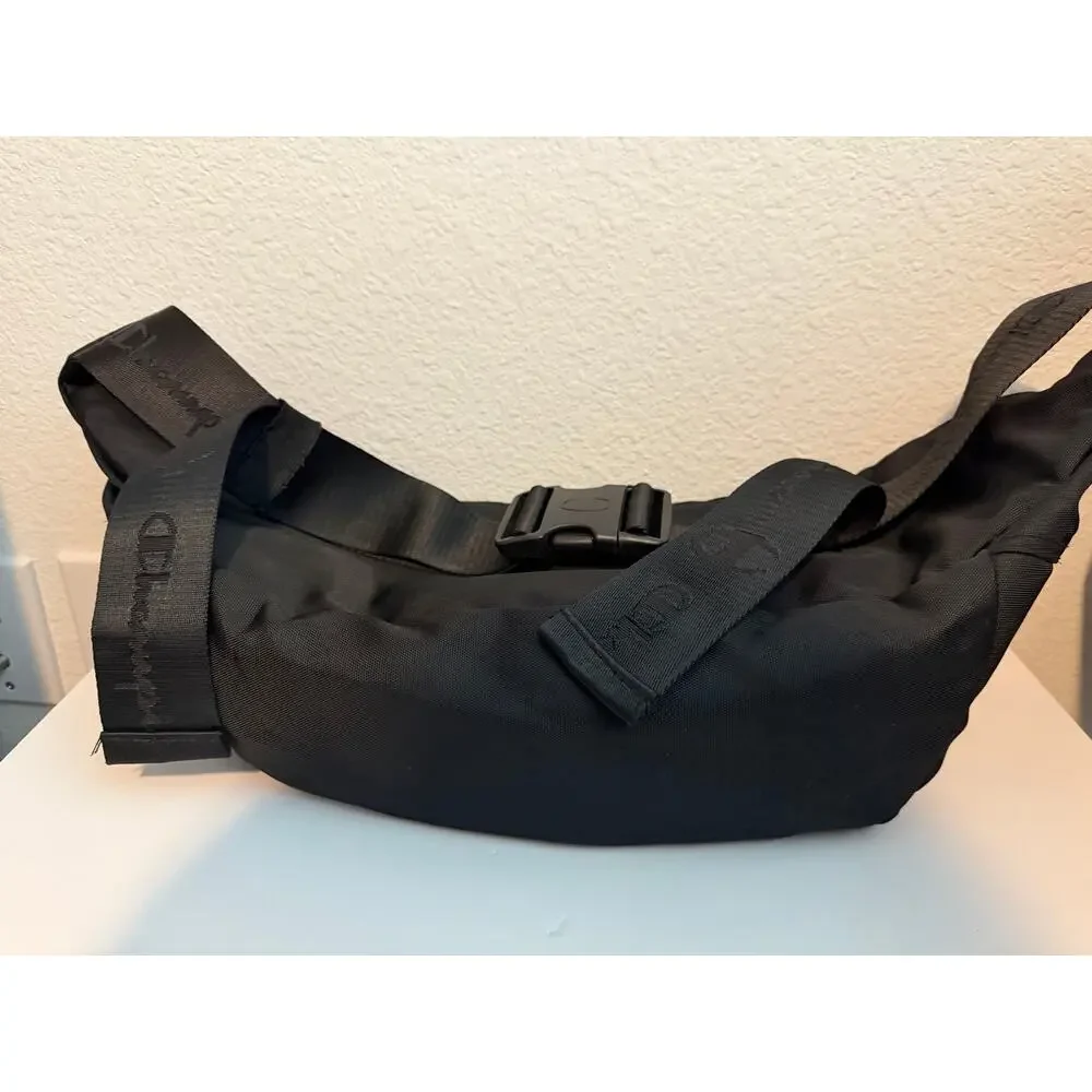 Champion Black Fanny Pack Waist Bag Crossbody Belt Bag Sportswear Athleisure